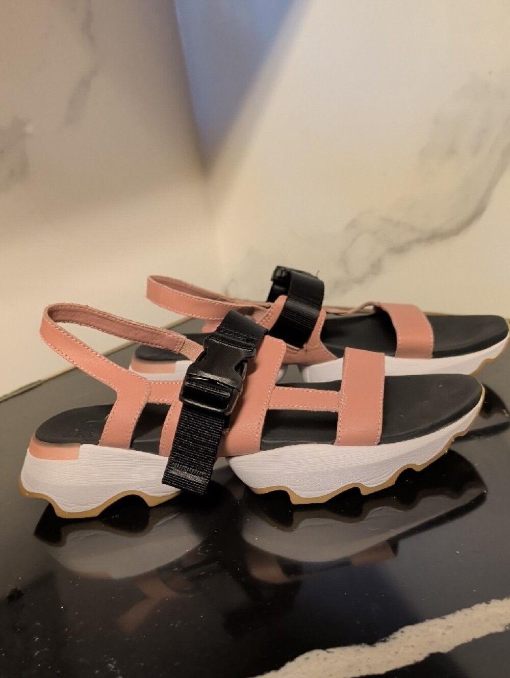 Sorel Kinetic Impact Sling Sandals - Eraser Pink/White Size 10 MSRP $145 - Picture 4 of 9